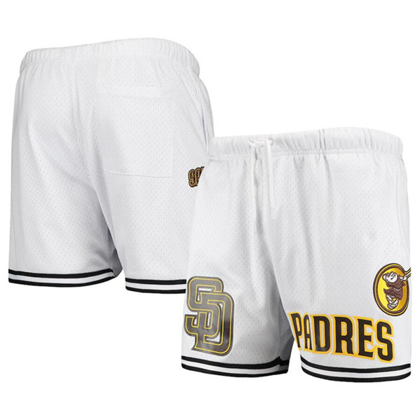 Men's San Diego Padres White Team Logo Mesh Shorts